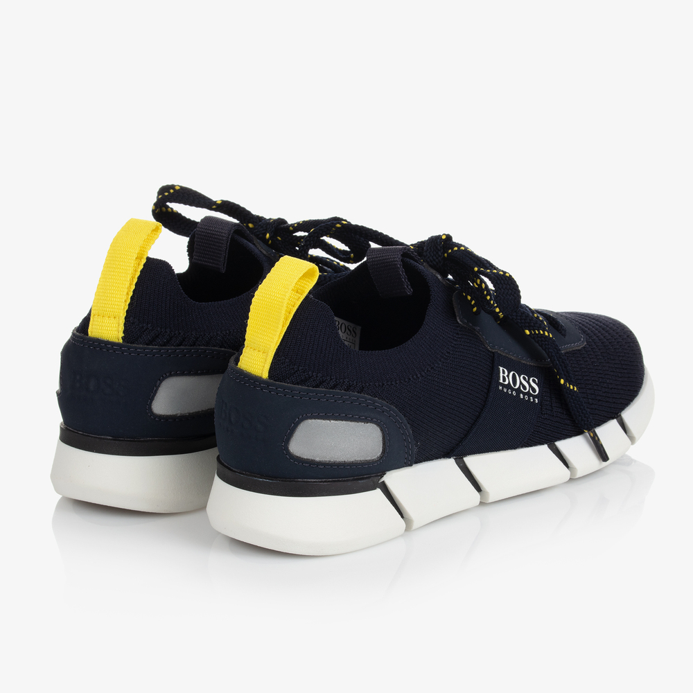 BOSS-Teen Navy Blue Logo Sneakers | Childrensalon Outlet