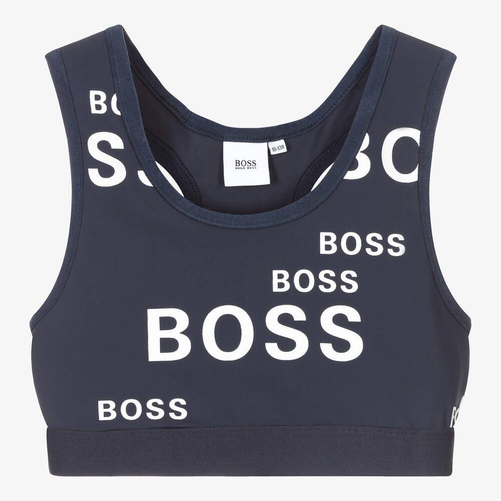 BOSS-Teen Navy Blue Logo Sports Top | Childrensalon Outlet