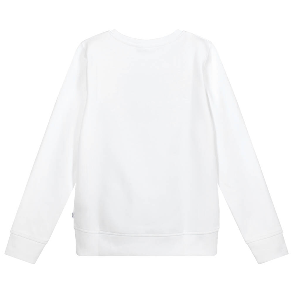 BOSS-Белая толстовка с логотипом для подростков | Childrensalon Outlet