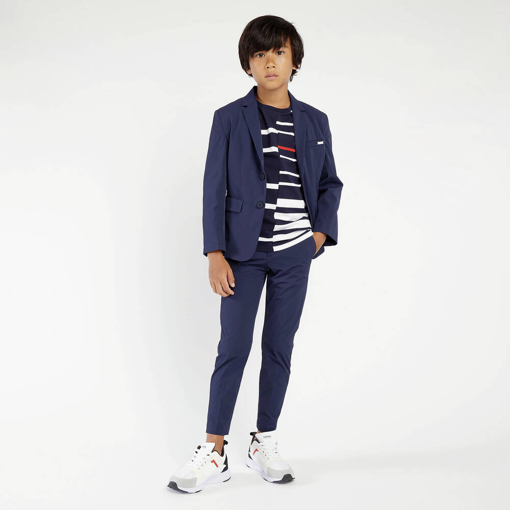 BOSS-ترينرز تينز ولادي جلد صناعي لون أبيض | Childrensalon Outlet