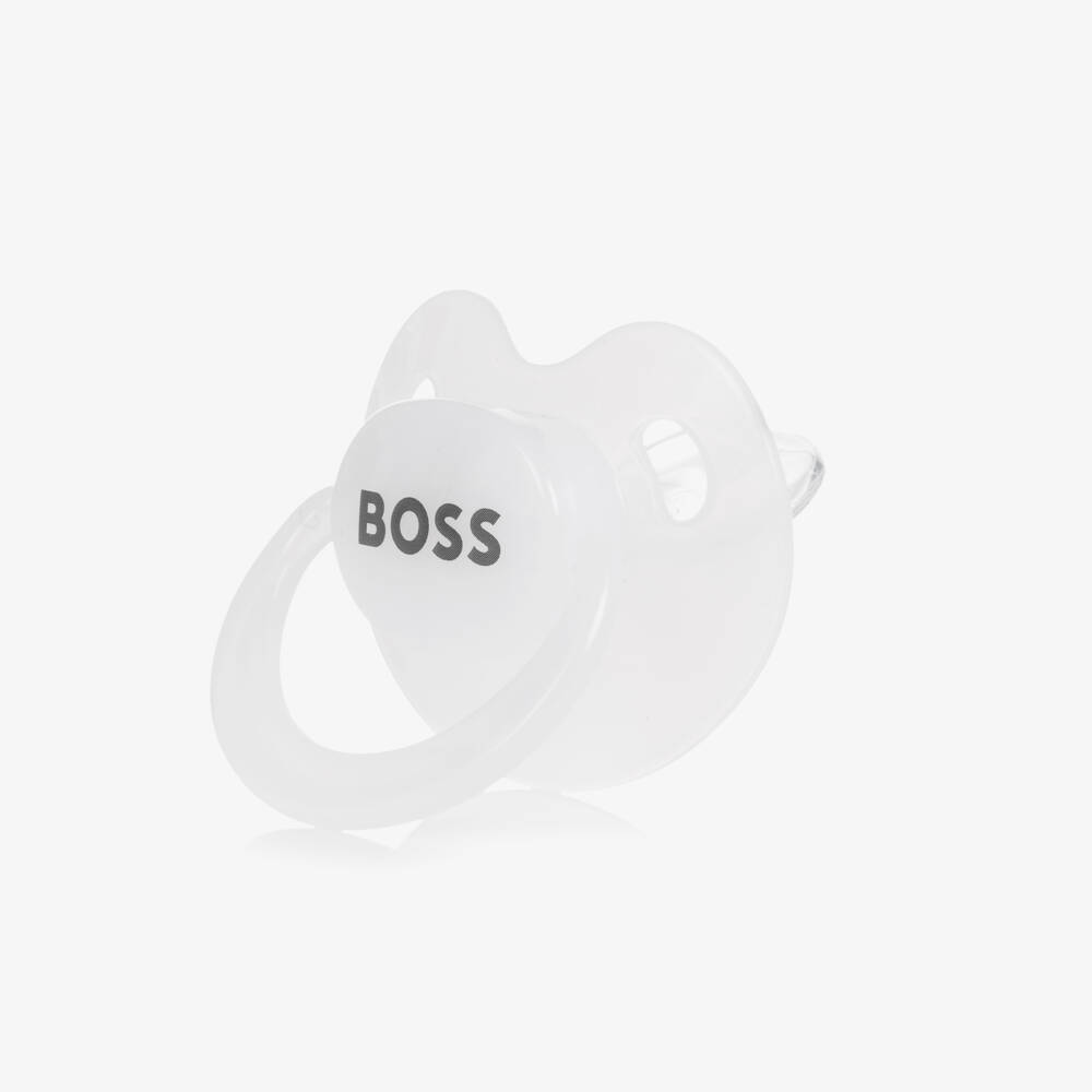 BOSS-White Bottle & Dummy Set | Childrensalon Outlet