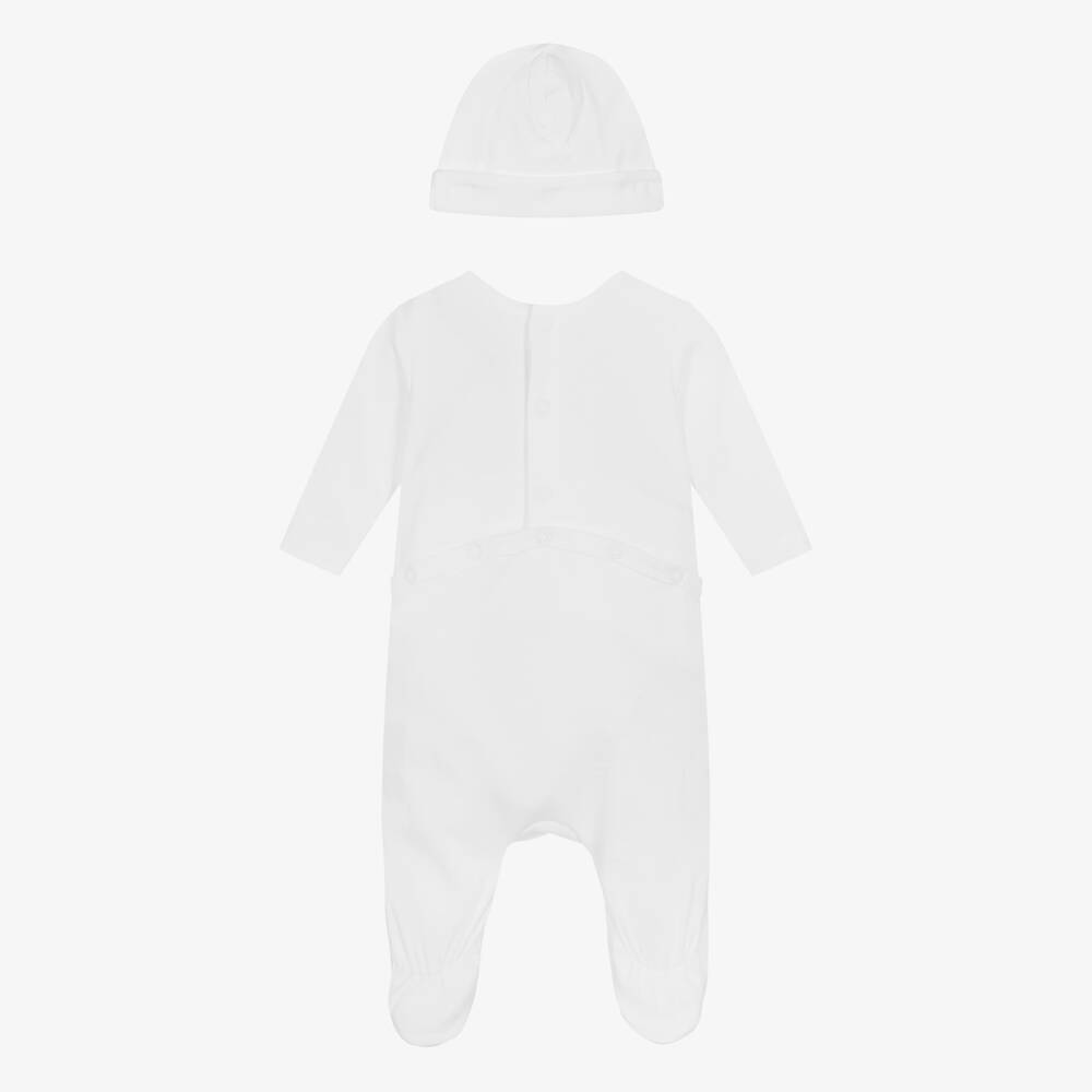 BOSS-طقم أفرول قطن لون أبيض للأطفال | Childrensalon Outlet