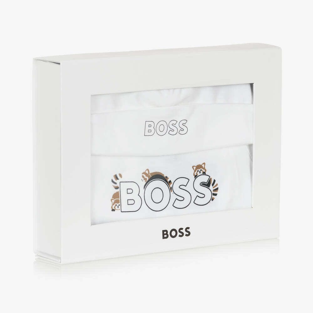 BOSS-طقم أفرول قطن لون أبيض للأطفال | Childrensalon Outlet
