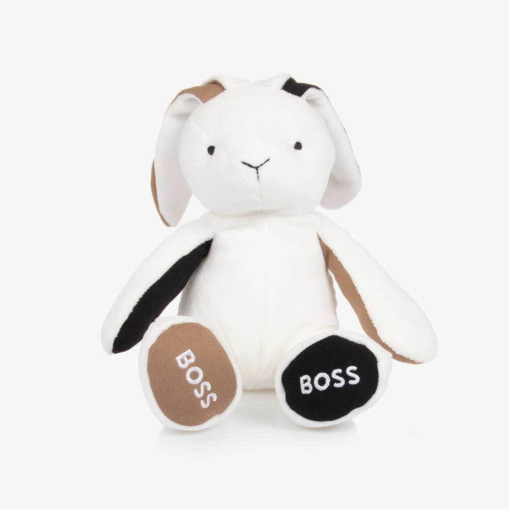 BOSS - White Plush Bunny Rabbit Soft Toy | Childrensalon Outlet
