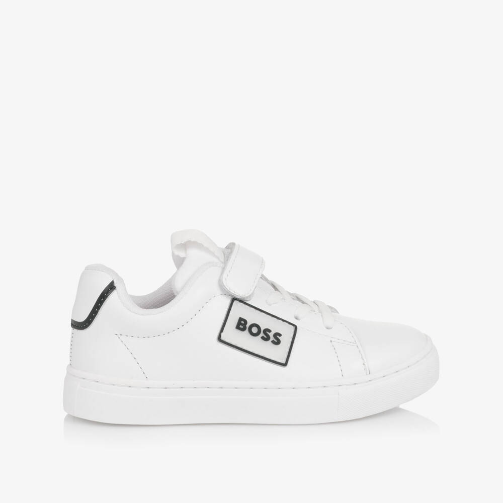 BOSS-White Trainers | Childrensalon Outlet