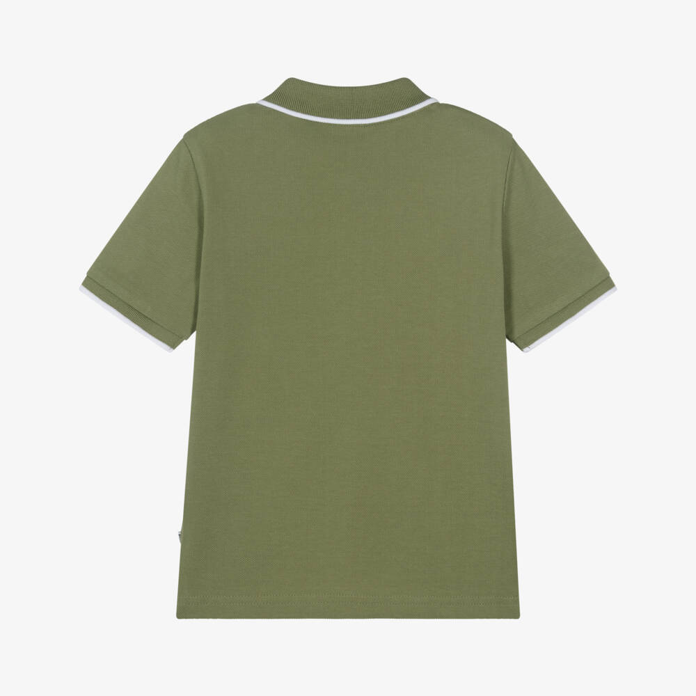 BOSS-Youthful Green Piqué Polo Top | Childrensalon Outlet