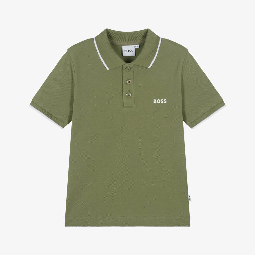 BOSS-Зеленая рубашка поло для молодежи | Childrensalon Outlet