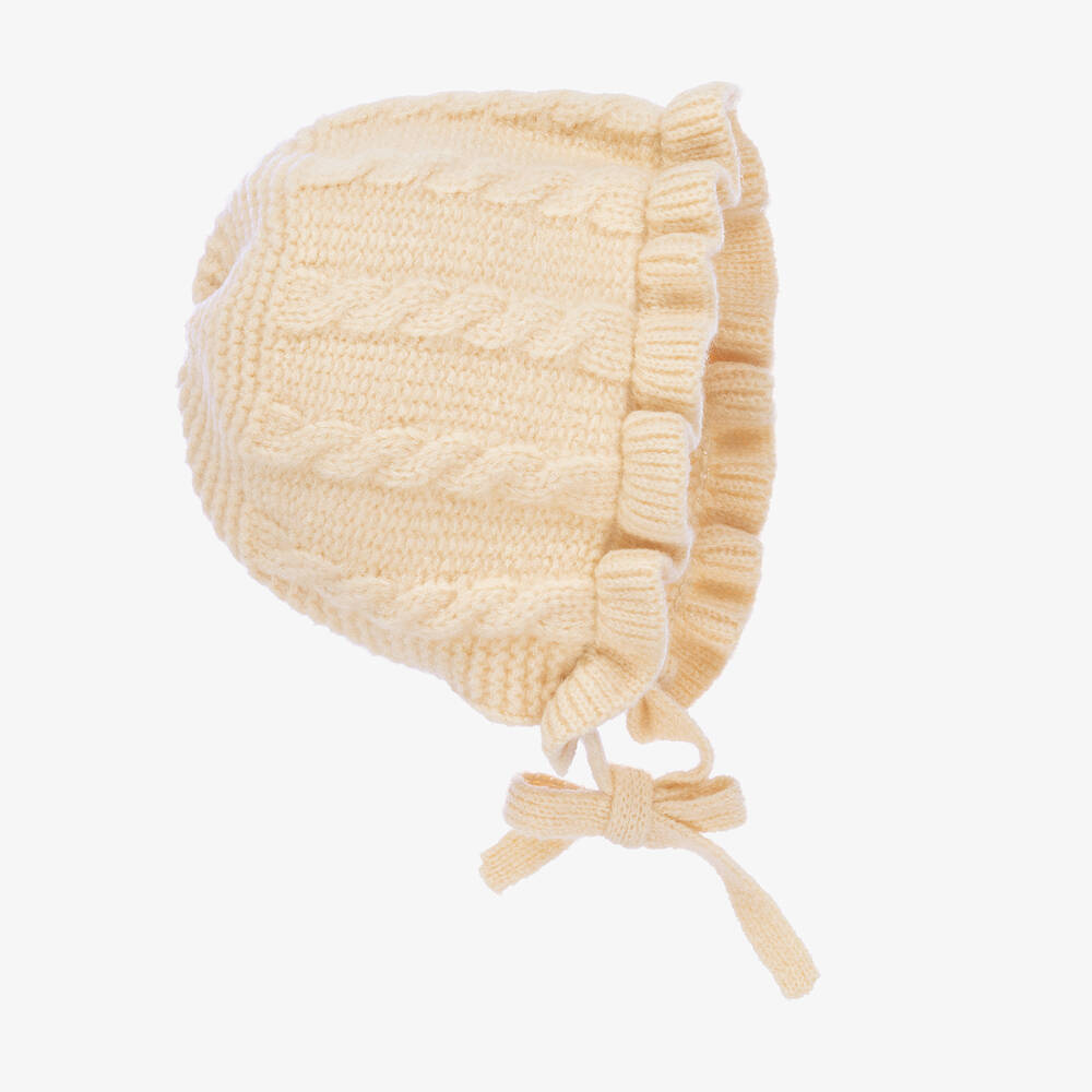 Bowtique London - Elfenbein Baby Strickmütze (M) | Childrensalon