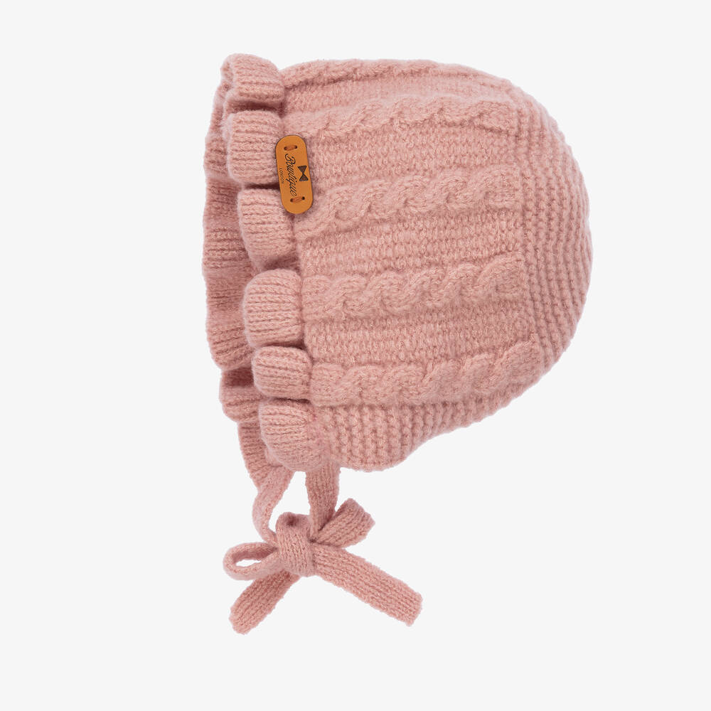 Bowtique London-Baby Girls Pink Knit Bonnet | Childrensalon Outlet