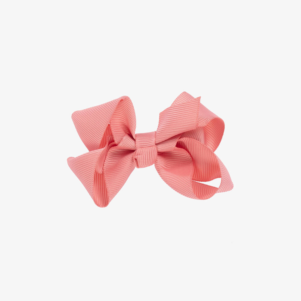Bowtique London-Dusky Pink Ribbon Bow Hair Clip (7cm) | Childrensalon Outlet