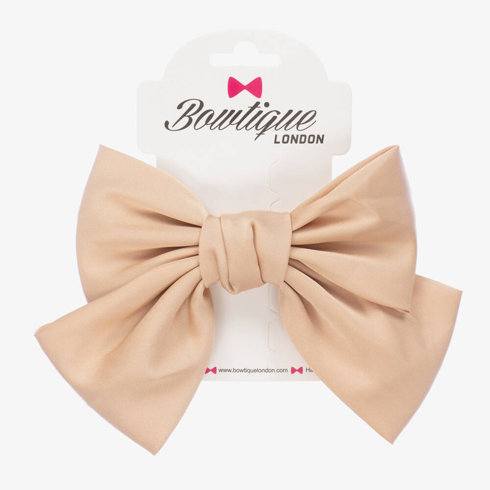 Bowtique London-Бежевая заколка-бантик (17см) | Childrensalon Outlet