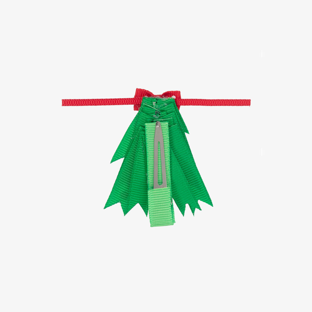 Bowtique London-Зелёная заколка для волос новогодняя Ёлка (6см) | Childrensalon Outlet