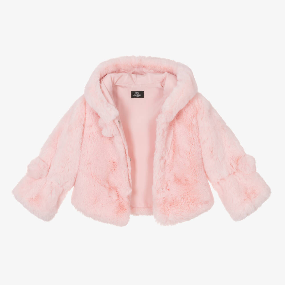 Bowtique London-Girls Hooded Faux Fur Jacket | Childrensalon Outlet