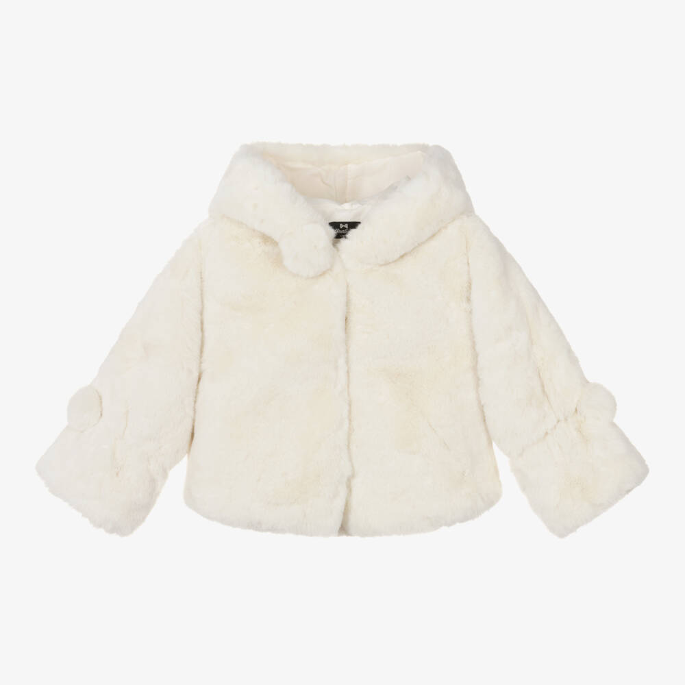 Bowtique London-Кремовая уютная куртка с капюшоном для девочек | Childrensalon Outlet