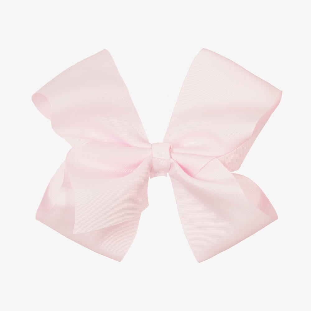 Bowtique London-Girls Pastel Pink Grosgrain Bow Clip | Childrensalon Outlet