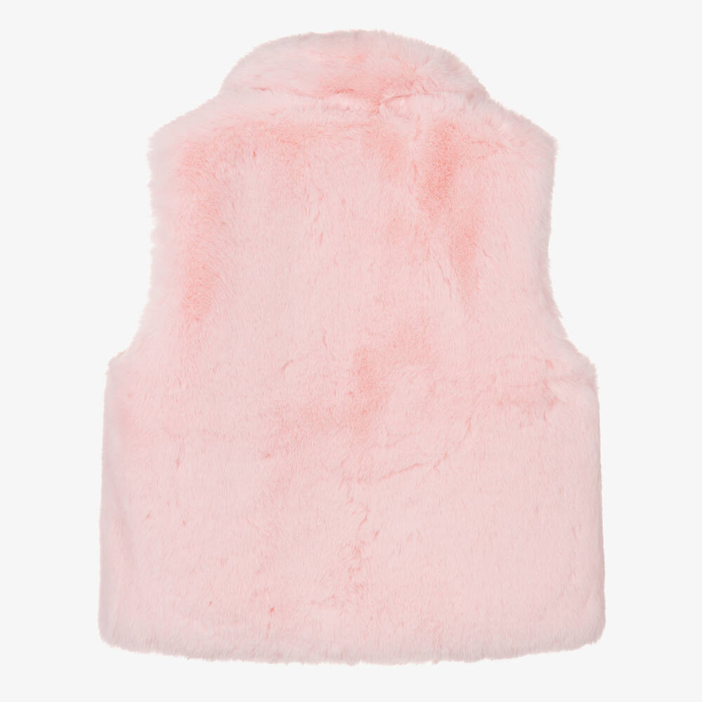 Bowtique London-Girls Pink Faux Fur Gilet | Childrensalon Outlet