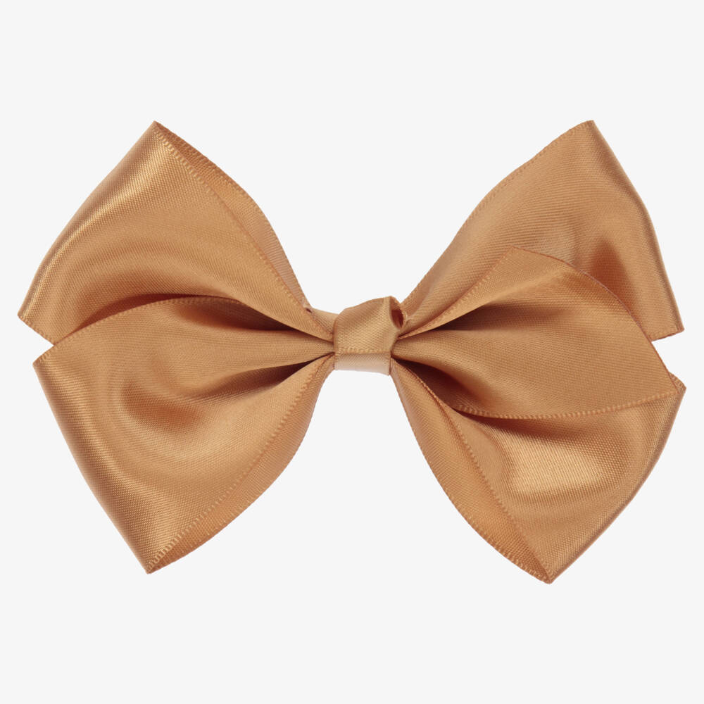 Bowtique London-Girls Satin Gold Bow Clip | Childrensalon Outlet