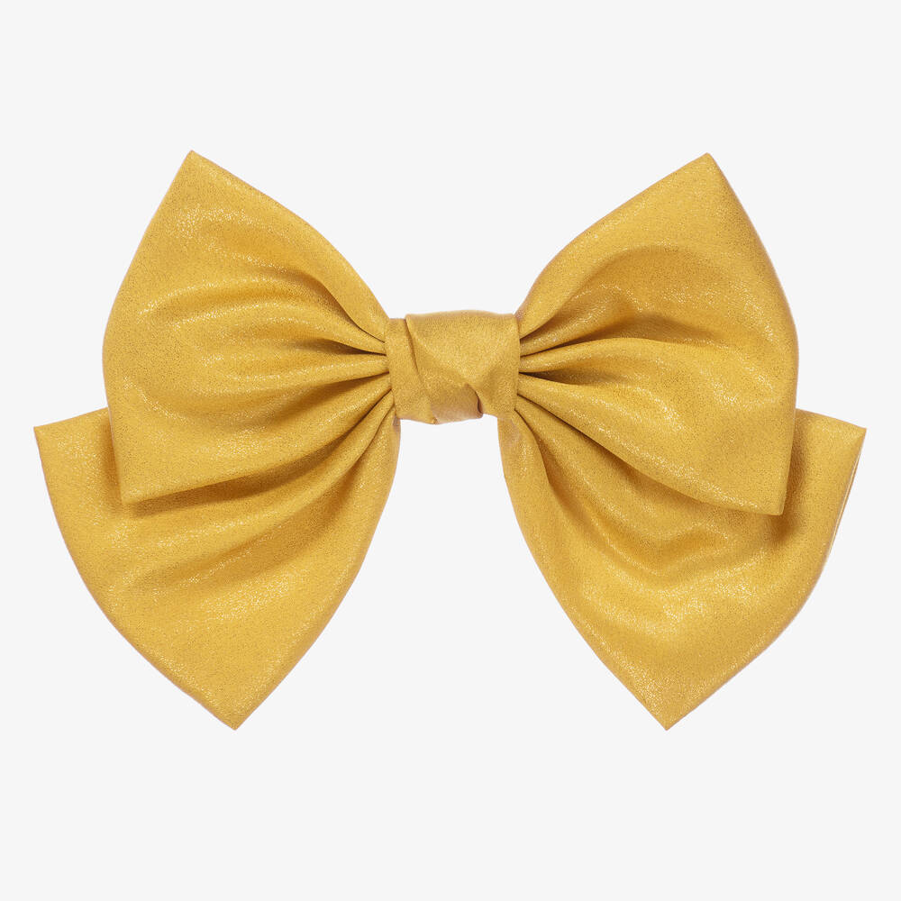 Bowtique London-Gold Bow Hair Clip (19cm) | Childrensalon Outlet