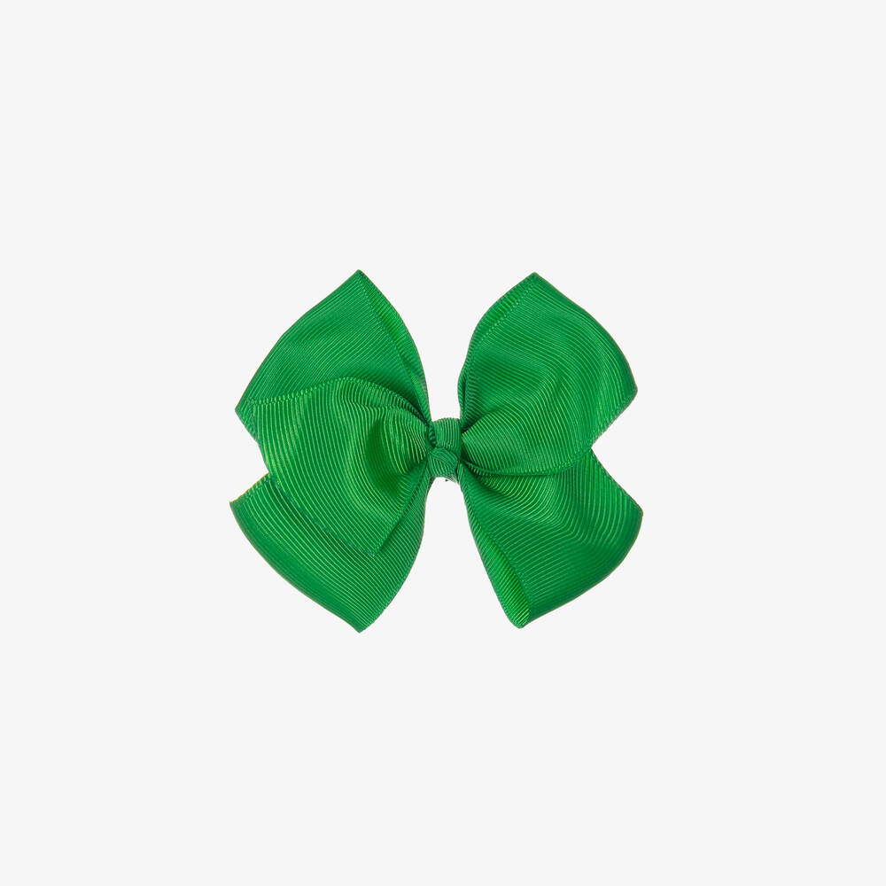 Bowtique London-Green Bow Hair Clip (10cm) | Childrensalon Outlet