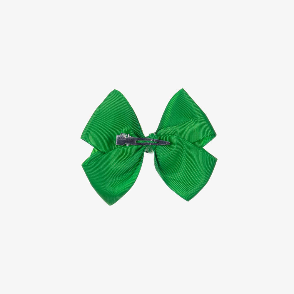 Bowtique London-Green Bow Hair Clip (10cm) | Childrensalon Outlet