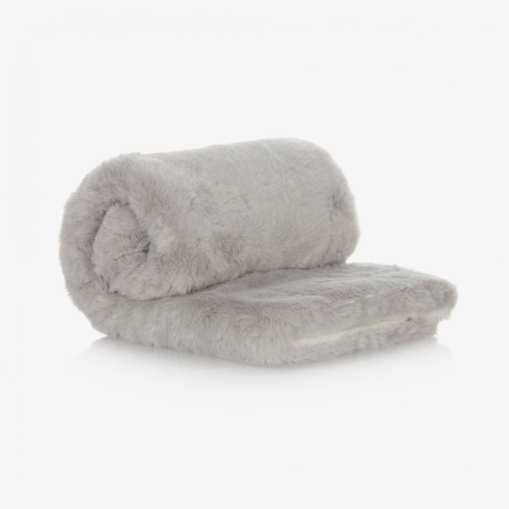Bowtique London-Grey Fur Blanket (83cm) | Childrensalon Outlet