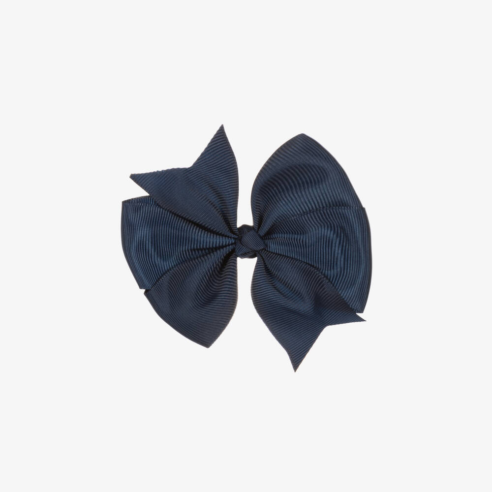Bowtique London-Navy Blue Bow Hair Clip (10cm) | Childrensalon Outlet