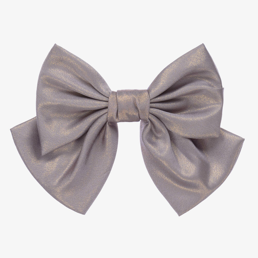 Bowtique London-Silver Bow Hair Clip (19cm) | Childrensalon Outlet
