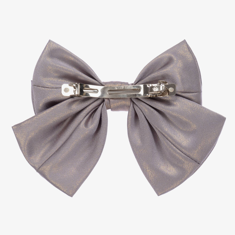 Bowtique London-Silver Bow Hair Clip (19cm) | Childrensalon Outlet