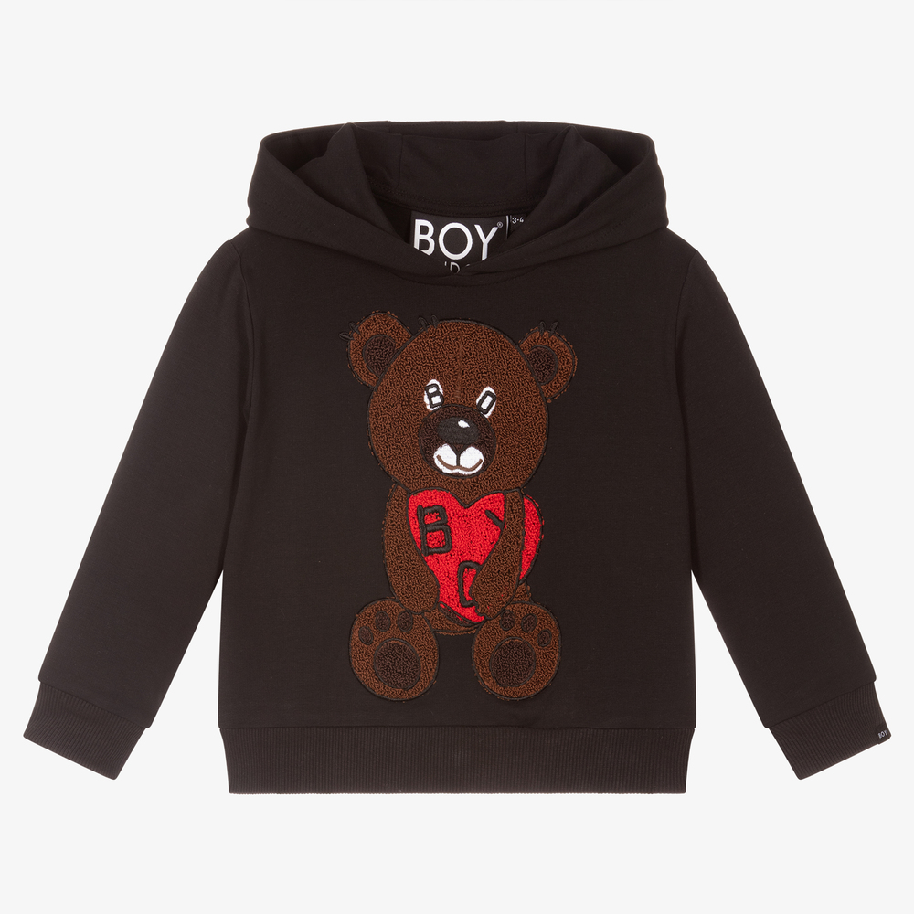 BOY London - Black Cotton Teddy Logo Hoodie | Childrensalon