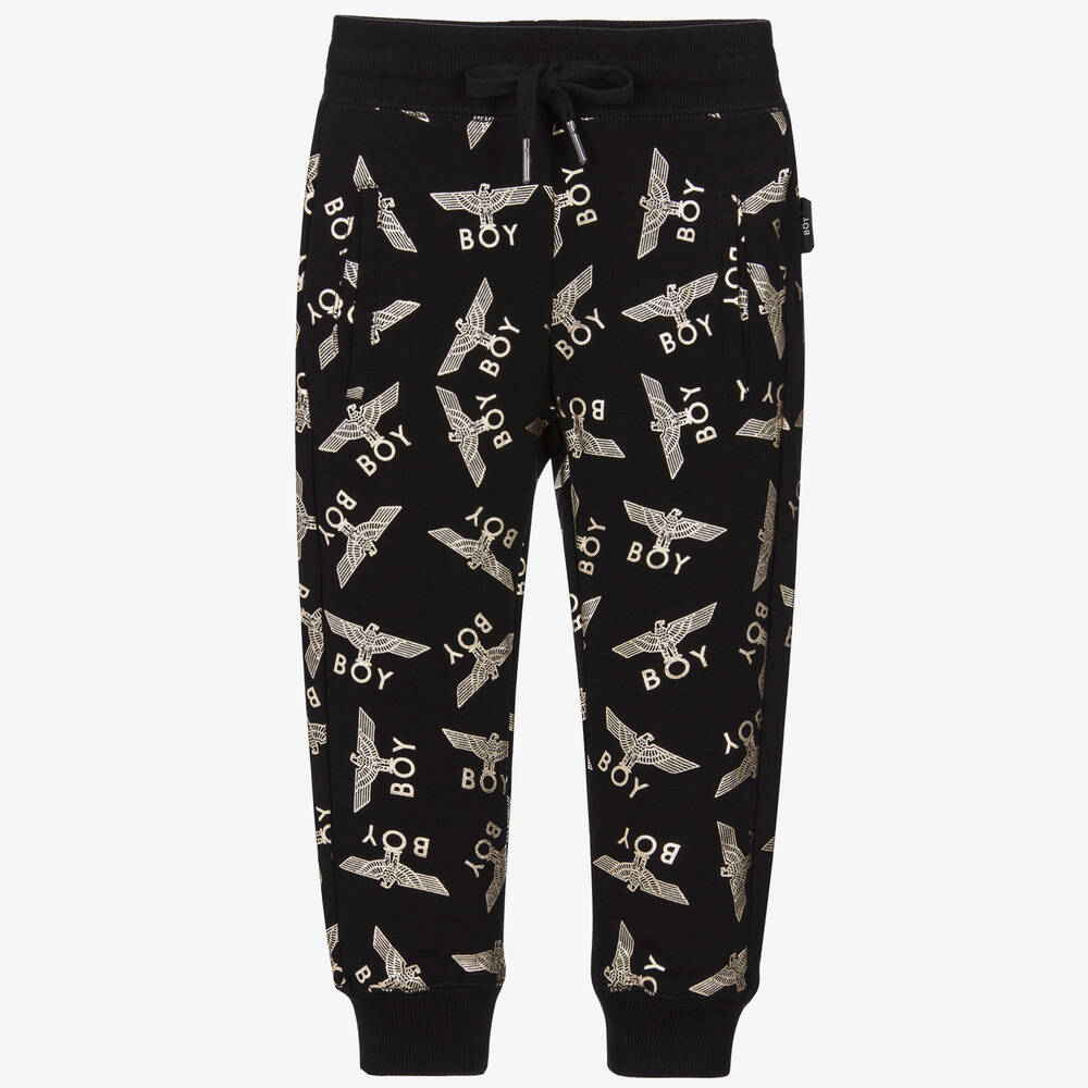BOY London-Black & Gold Repeat Joggers | Childrensalon Outlet