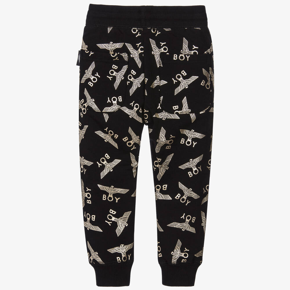 BOY London - Black & Gold Repeat Joggers | Childrensalon