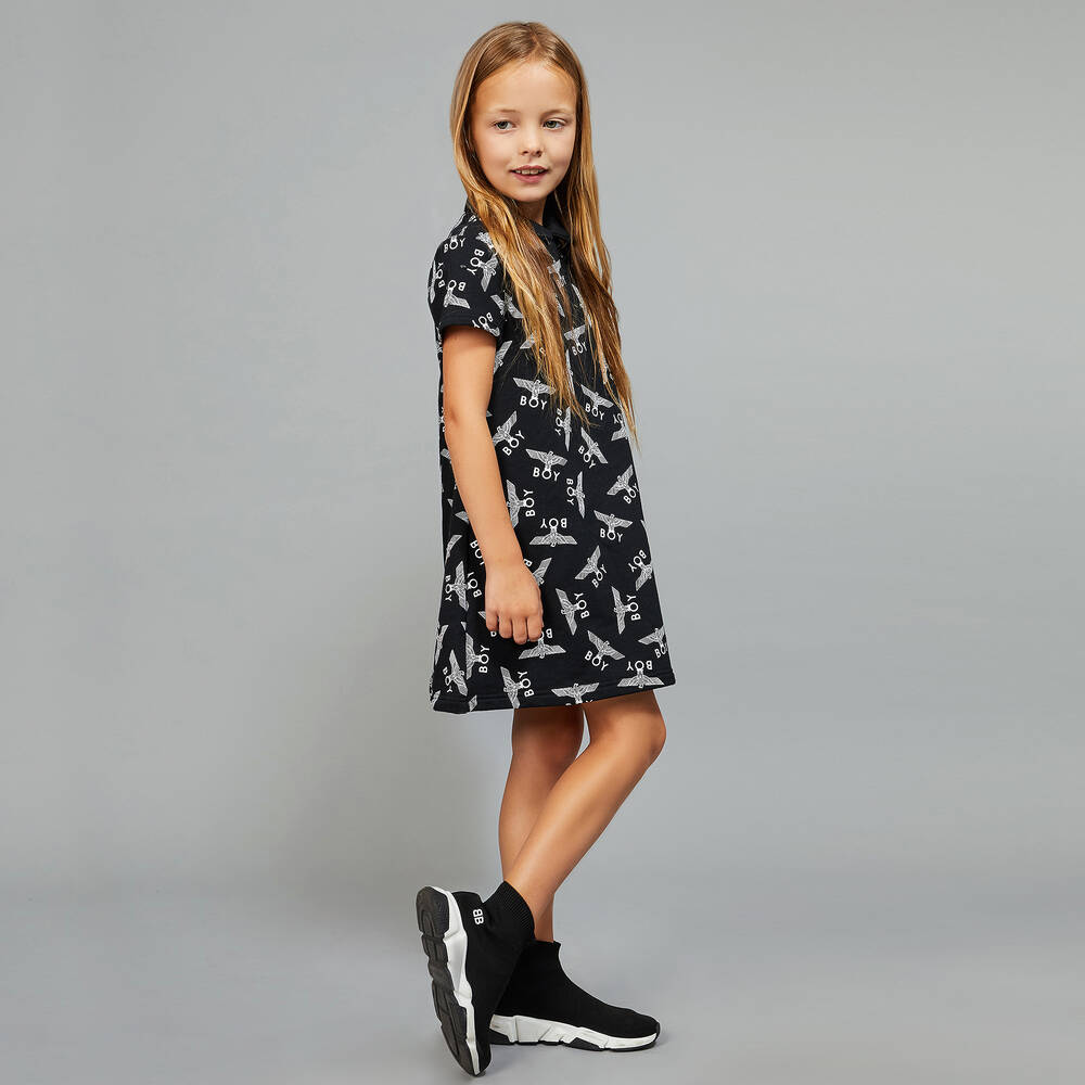 BOY London-فستان سويتشيرت قطن جيرسي للبنات | Childrensalon Outlet