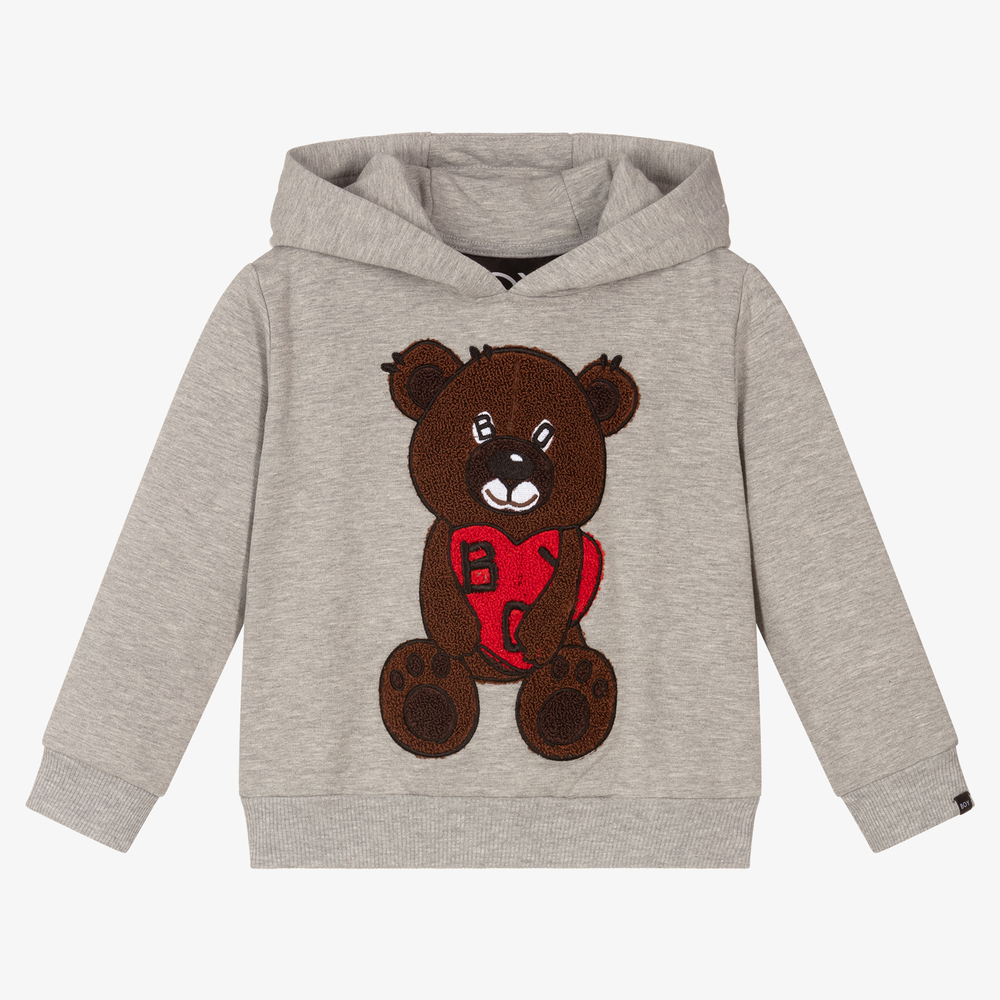 BOY London - Grey Cotton Teddy Logo Hoodie | Childrensalon