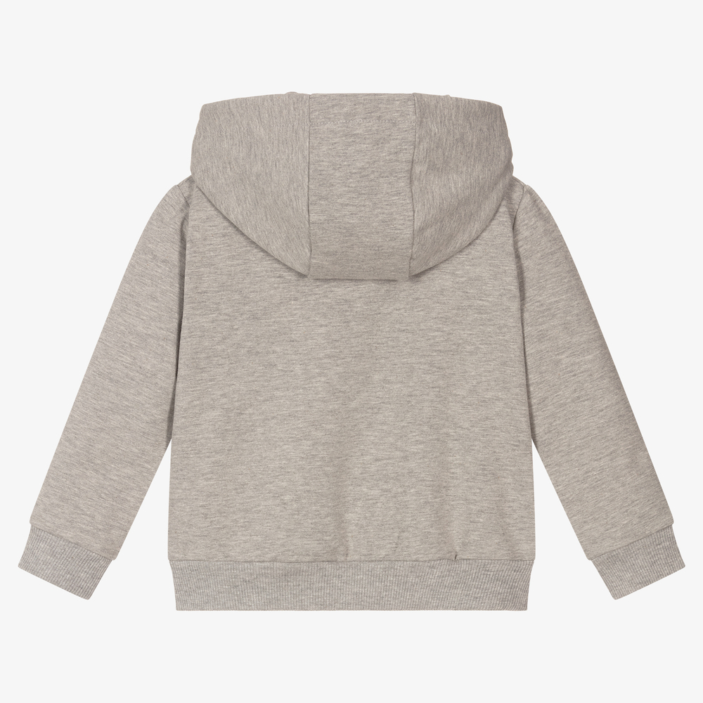 BOY London-Grey Cotton Teddy Logo Hoodie | Childrensalon Outlet