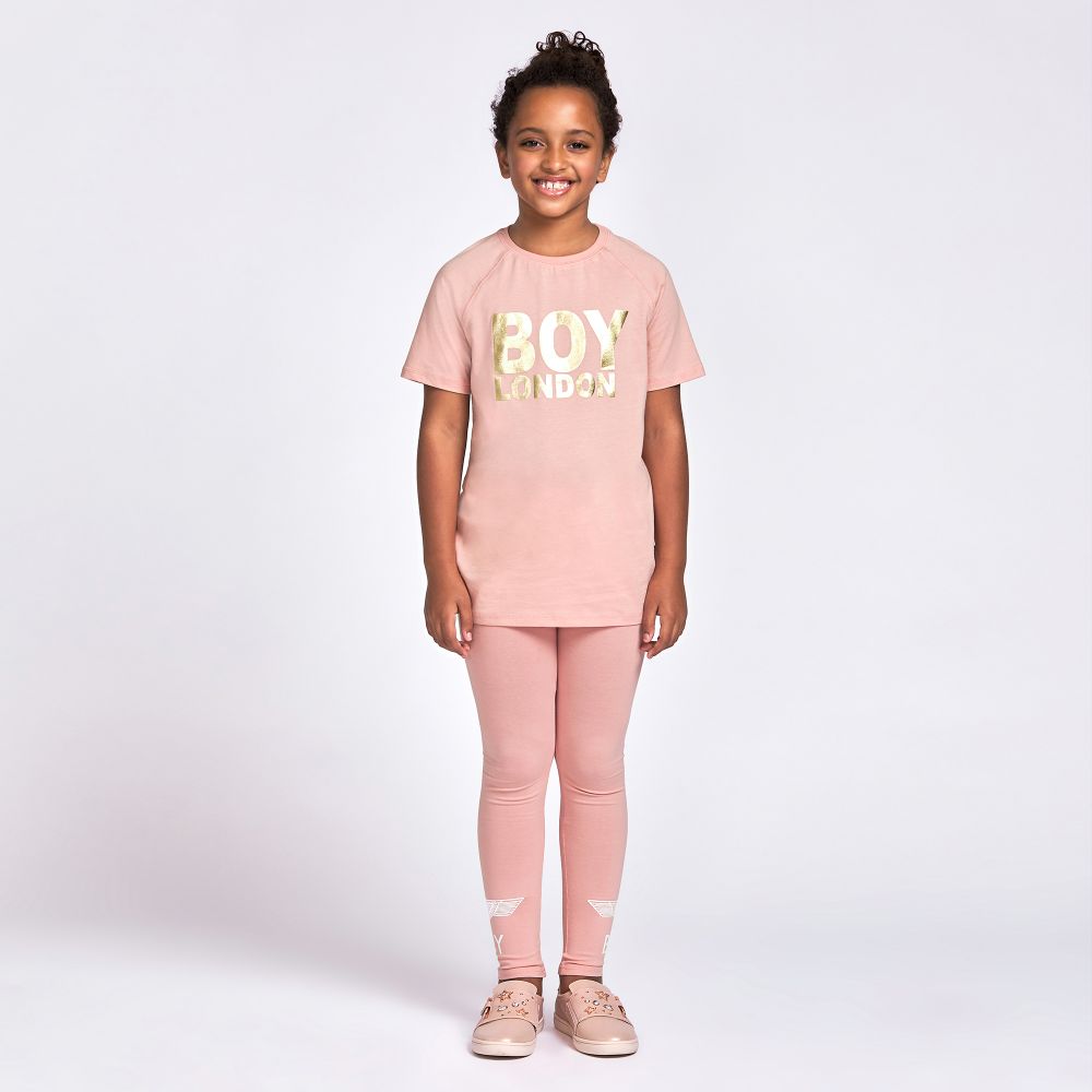 BOY London Pink Cotton Tape Leggings Childrensalon Outlet
