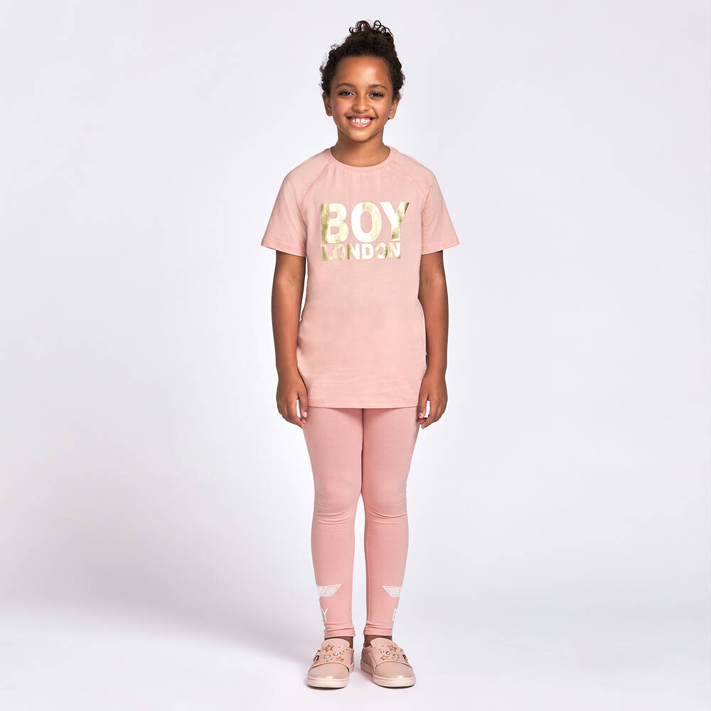 BOY London-Pink Cotton Tape Leggings | Childrensalon Outlet