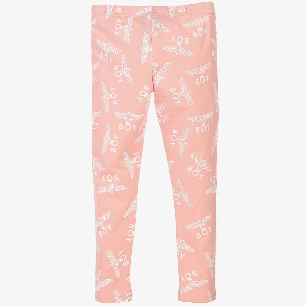 BOY London-Pink Logo Printed Leggings | Childrensalon Outlet