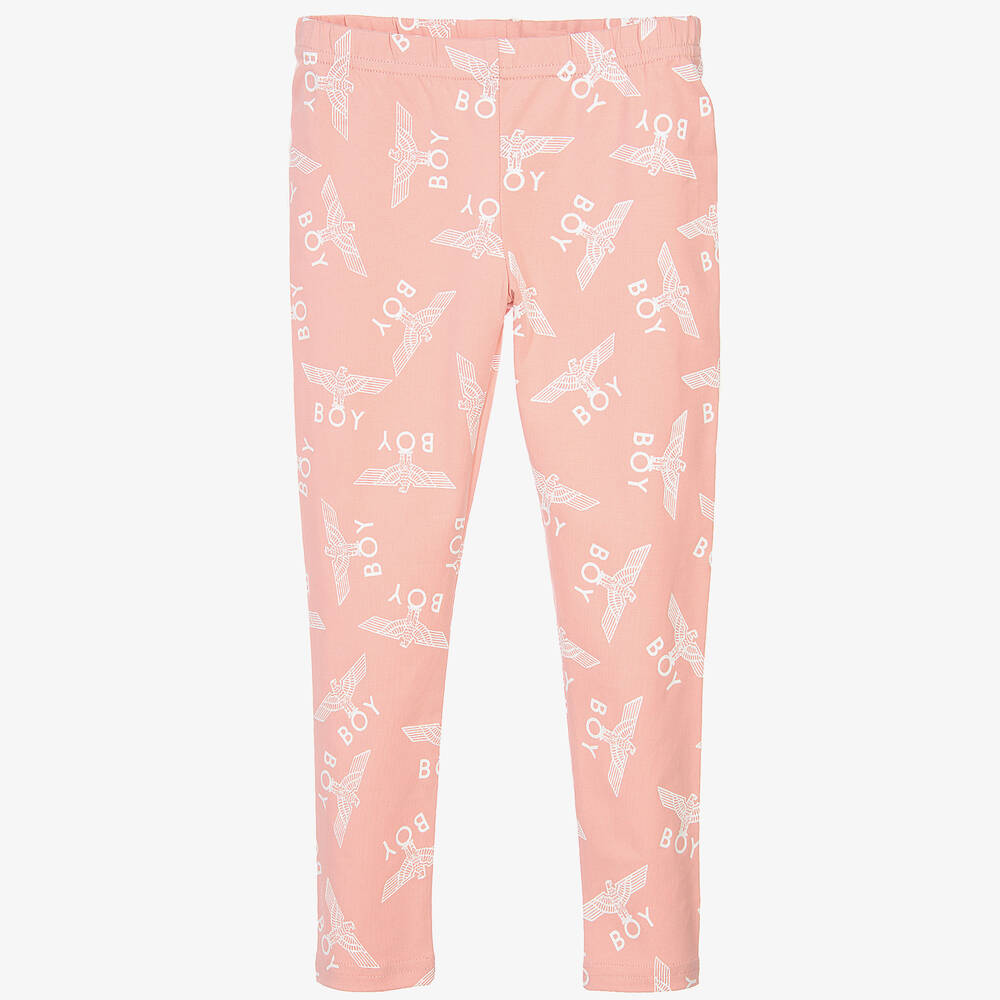 BOY London - Pink Logo Printed Leggings | Childrensalon
