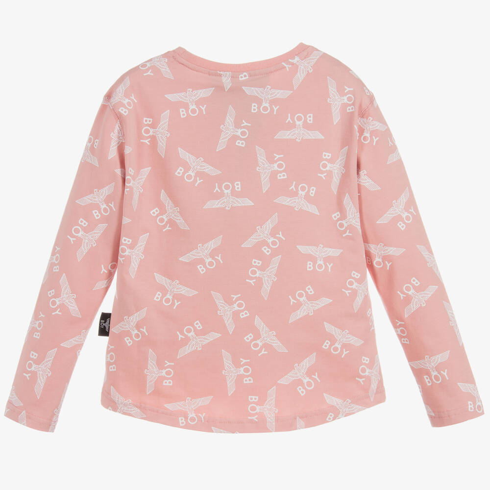 BOY London-Pink Repeat Logo Top | Childrensalon Outlet