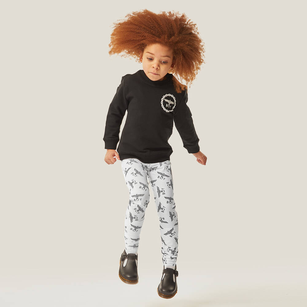 BOY London White Logo Printed Leggings Childrensalon Outlet