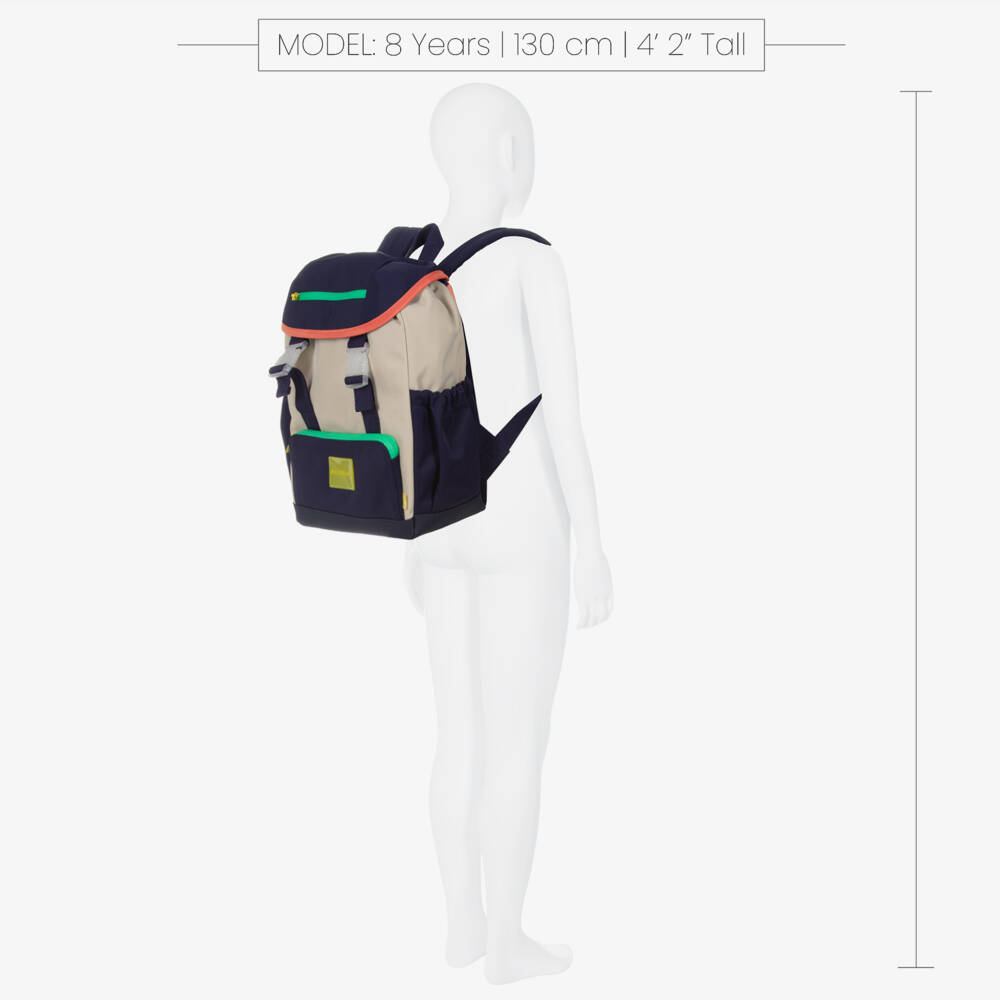 Billieblush-Boys Beige & Blue Colourblock Backpack (37cm) | Childrensalon Outlet