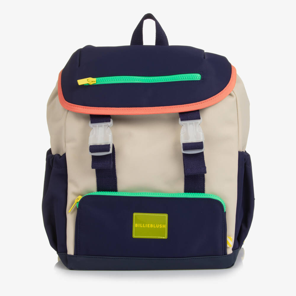 Billieblush-Boys Beige & Blue Colourblock Backpack (37cm) | Childrensalon Outlet