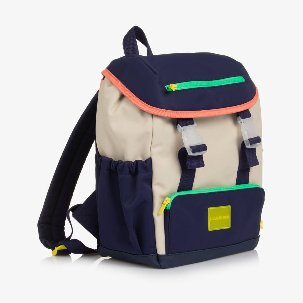 Billieblush-Boys Beige & Blue Colourblock Backpack (37cm) | Childrensalon Outlet