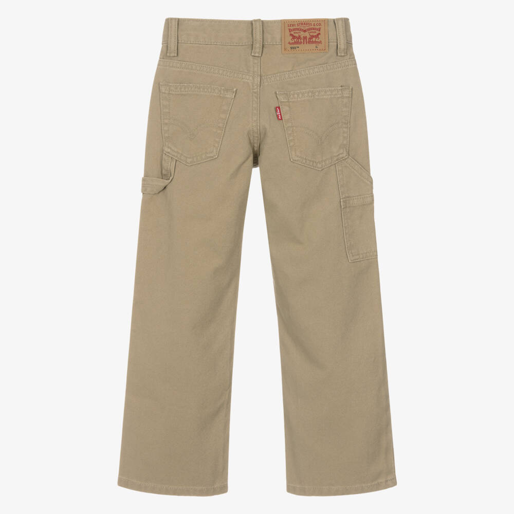 Levi's-Boys Beige Canvas 555 Carpenter Trousers | Childrensalon Outlet