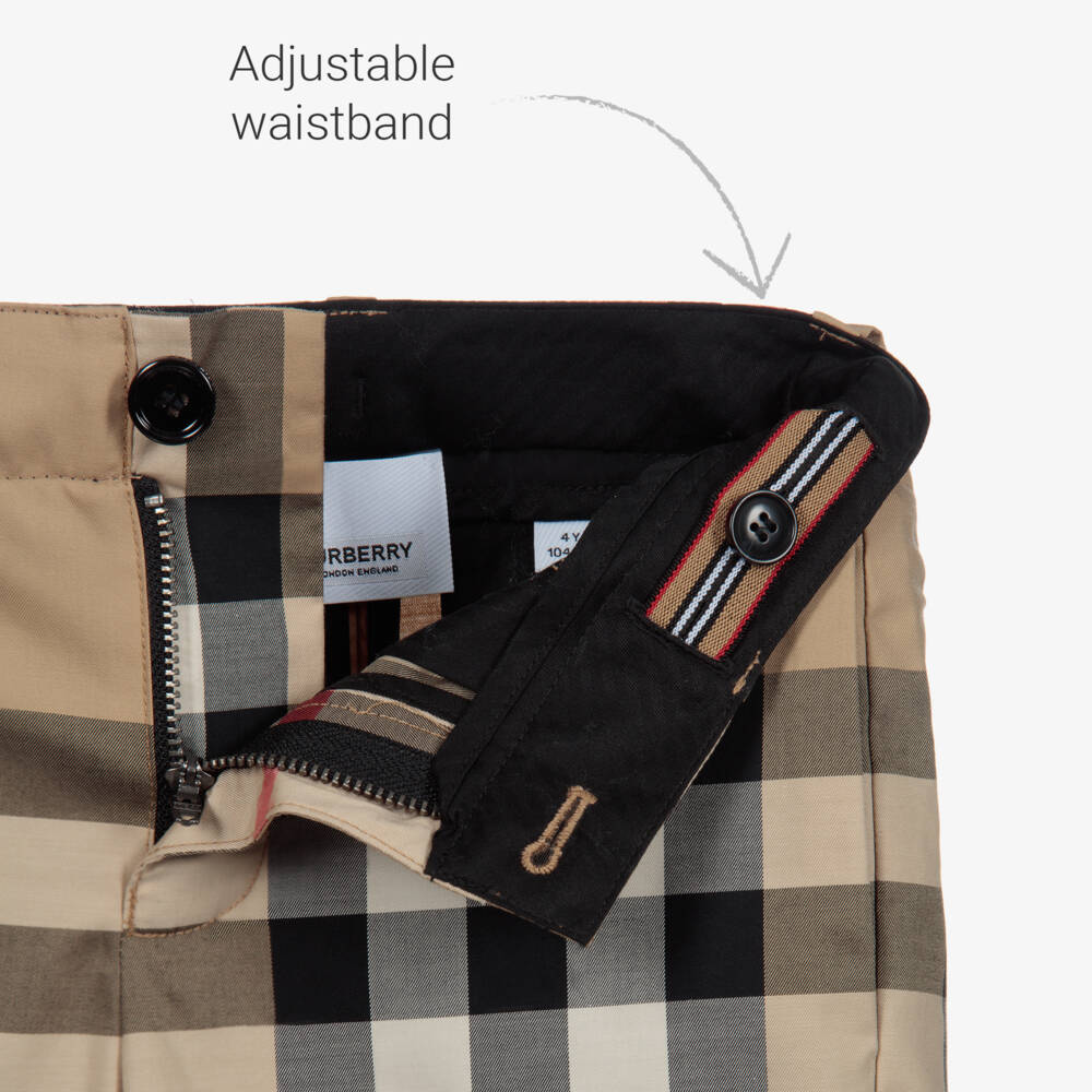 Burberry-Boys Beige Check Shorts | Childrensalon Outlet