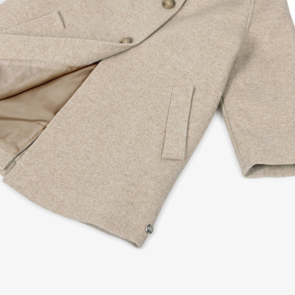 PAZ Rodríguez-Бежевое шерстяное пальто на пуговицах для мальчиков | Childrensalon Outlet