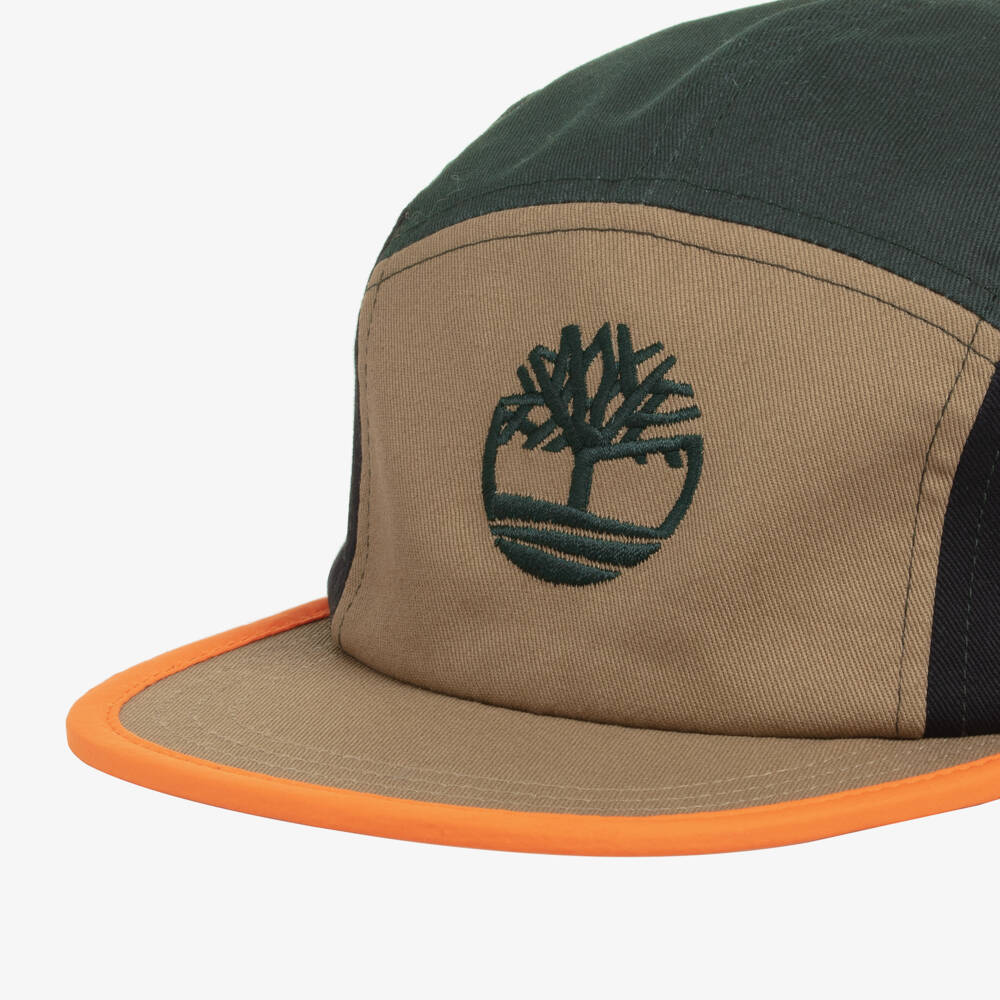 Timberland-Boys Beige Colourblock Cotton Cap | Childrensalon Outlet