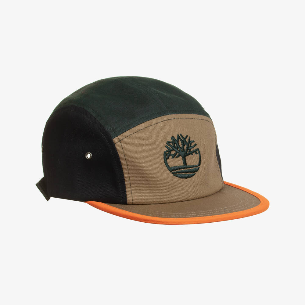 Timberland-Boys Beige Colourblock Cotton Cap | Childrensalon Outlet