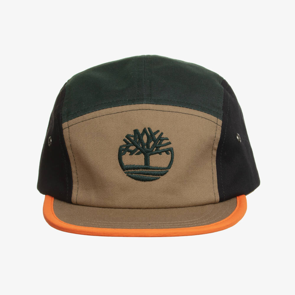 Timberland-Boys Beige Colourblock Cotton Cap | Childrensalon Outlet