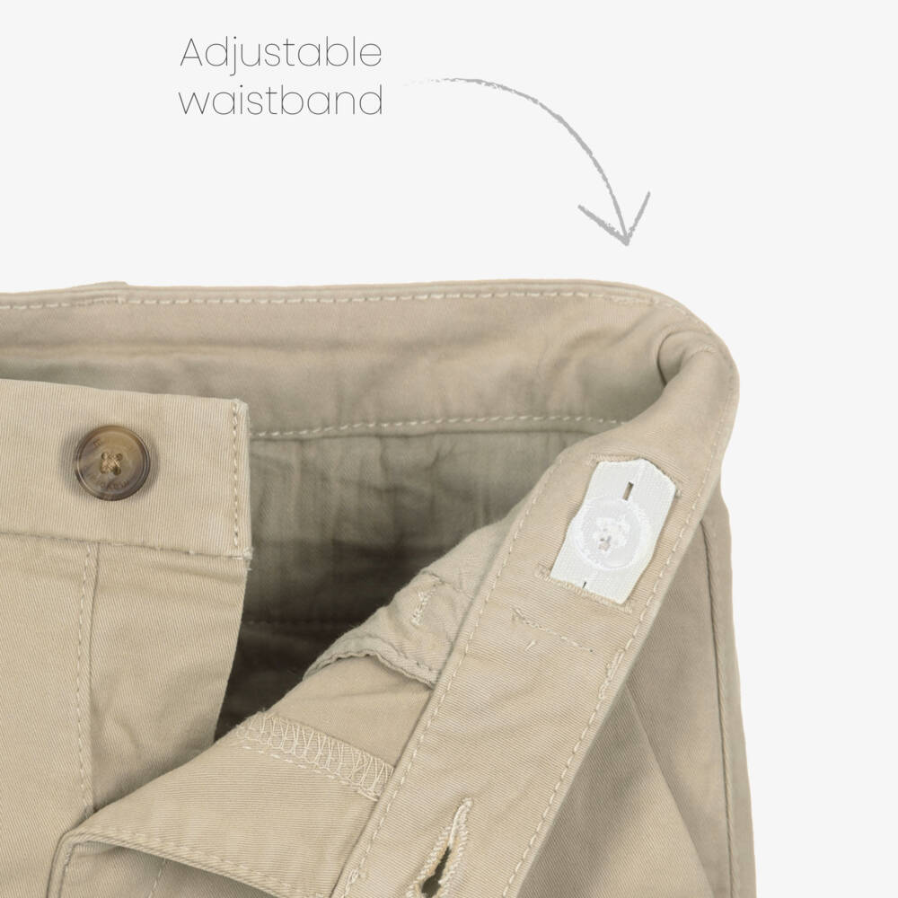 Mayoral-Boys Beige Cotton Chino Trousers | Childrensalon Outlet